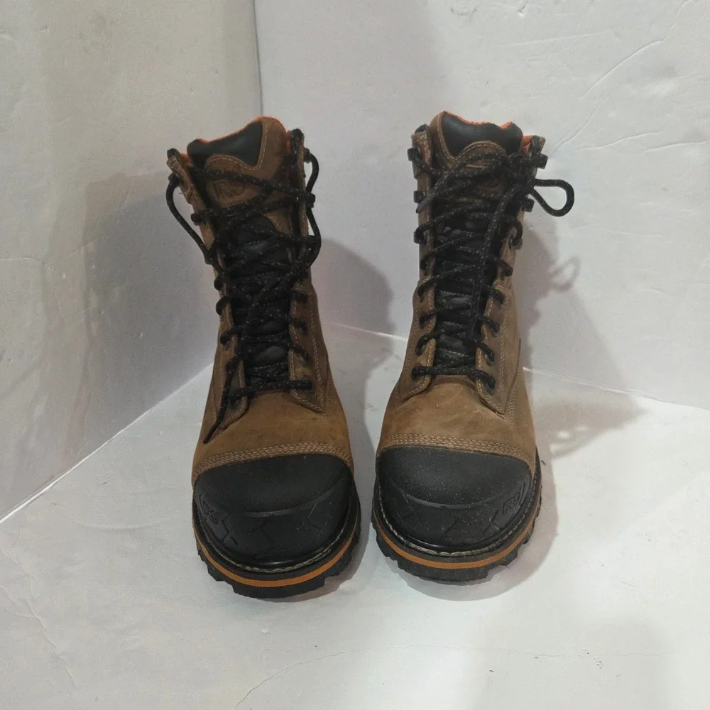 Timberland PRO Boondock 8 Inch Composite Toe Waterproof Work Boots Brown Mens 8M - Picture 2 of 12